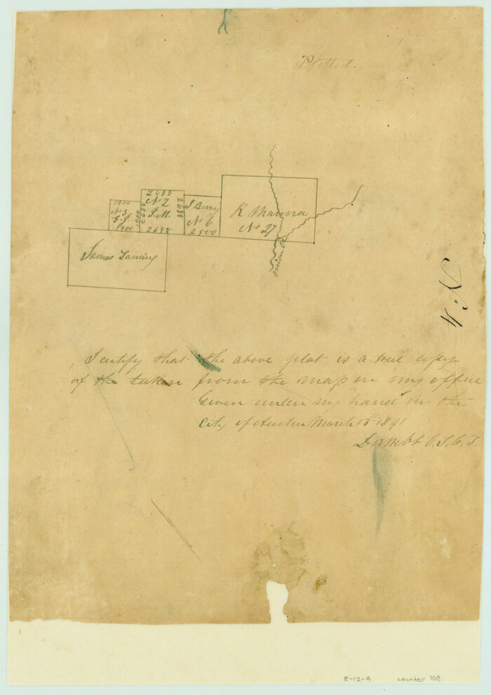 108, [Surveys near Onion Creek], General Map Collection