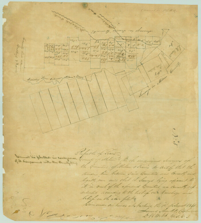 110, [Map of the dividing line between Milam and Travis Counties], General Map Collection