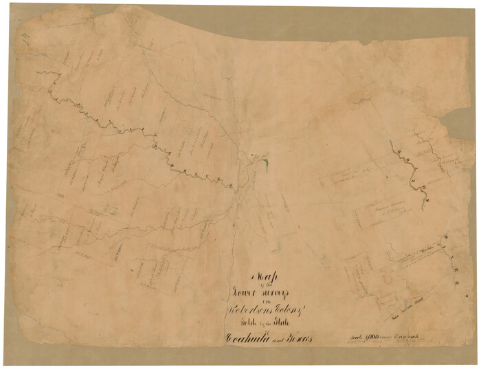 122, Map of the lower surveys in Robertsons Colony Sold by the State of Coahuila and Texas, General Map Collection