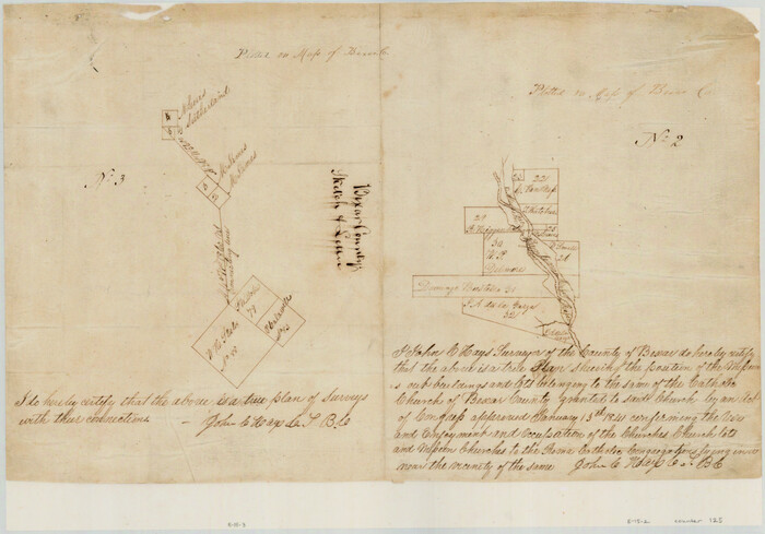 125, [Surveys in the Bexar District along the San Antonio River showing the position of the missions], General Map Collection