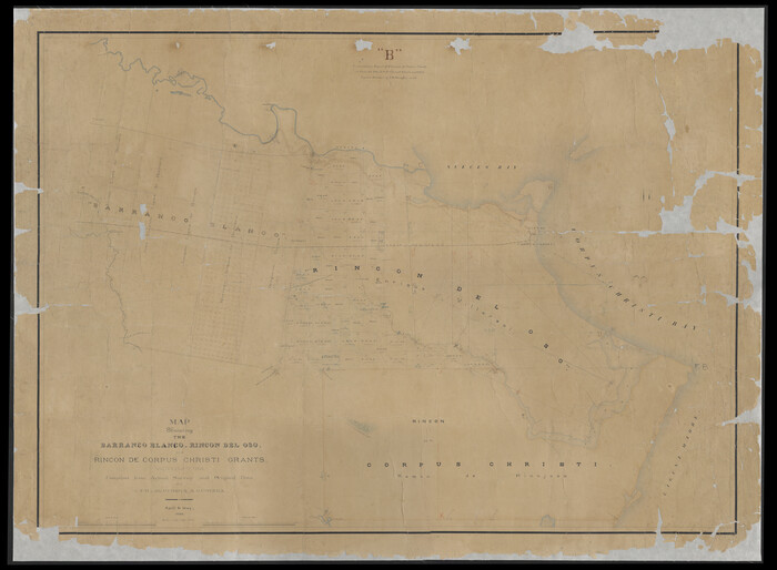 16781, Map Showing the Barranco Blacno, Rincon del Oso, and Rincon de Corpus Christi Grants, General Map Collection