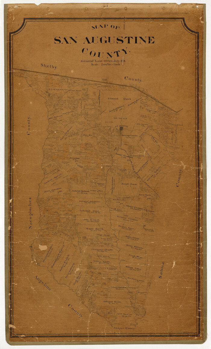 16807, Map of San Augustine County, General Map Collection
