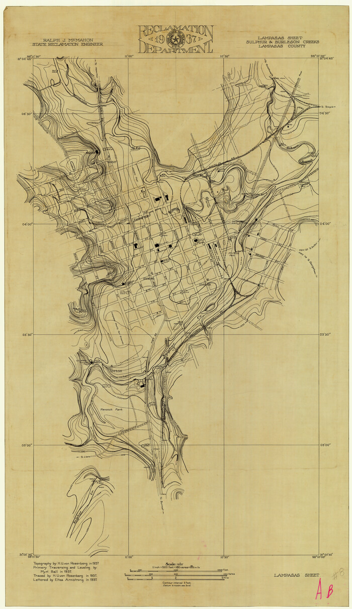 16956, Lampasas River, City of Lampasas, Lampasas Sheet/Sulphur & Burleson Creeks, General Map Collection