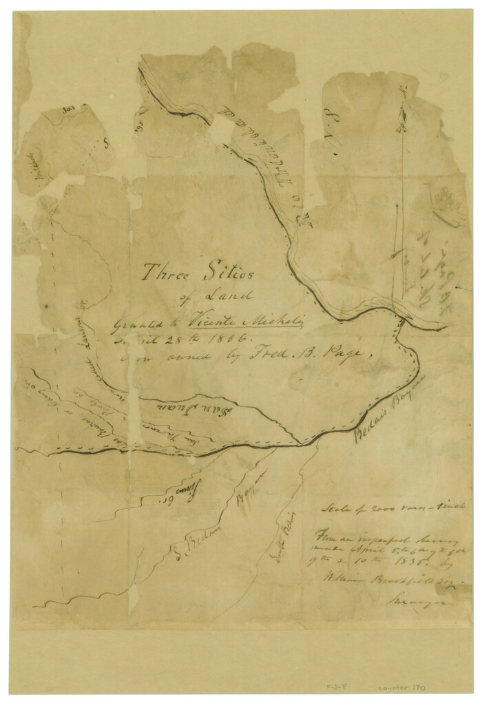 170, Three Sitios of Land Granted to Vicente Micheli April 28th 1806, General Map Collection