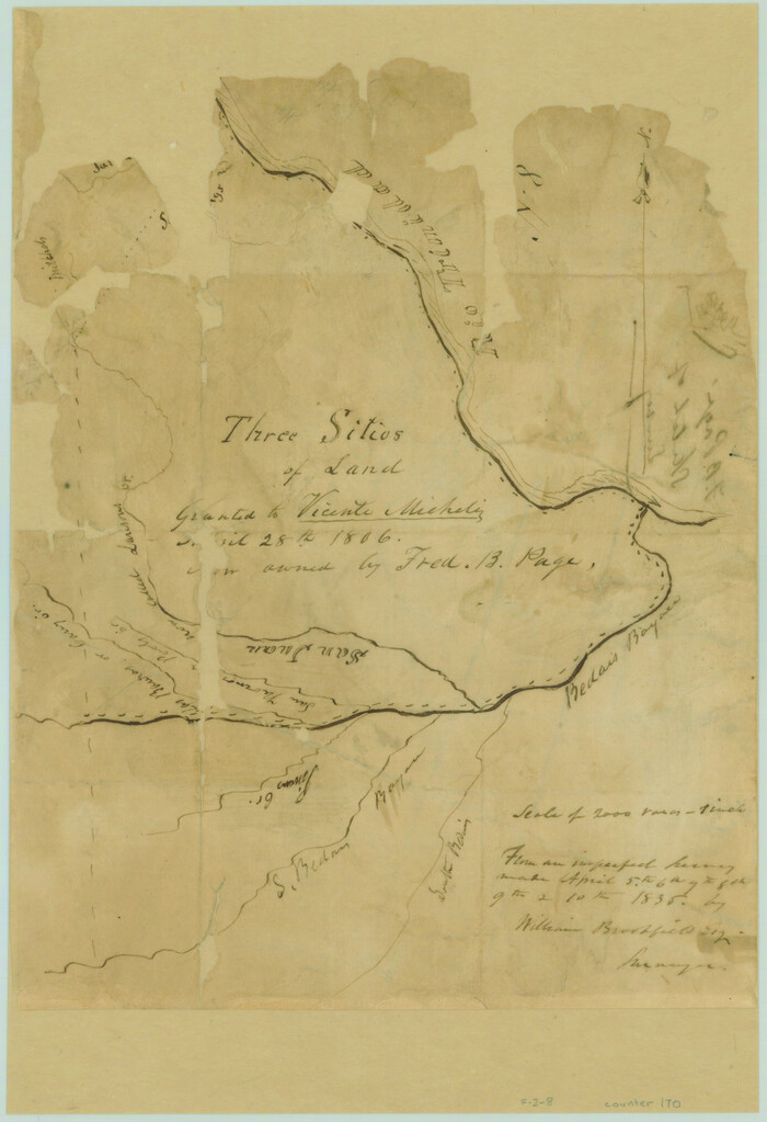 170, Three Sitios of Land Granted to Vicente Micheli April 28th 1806, General Map Collection