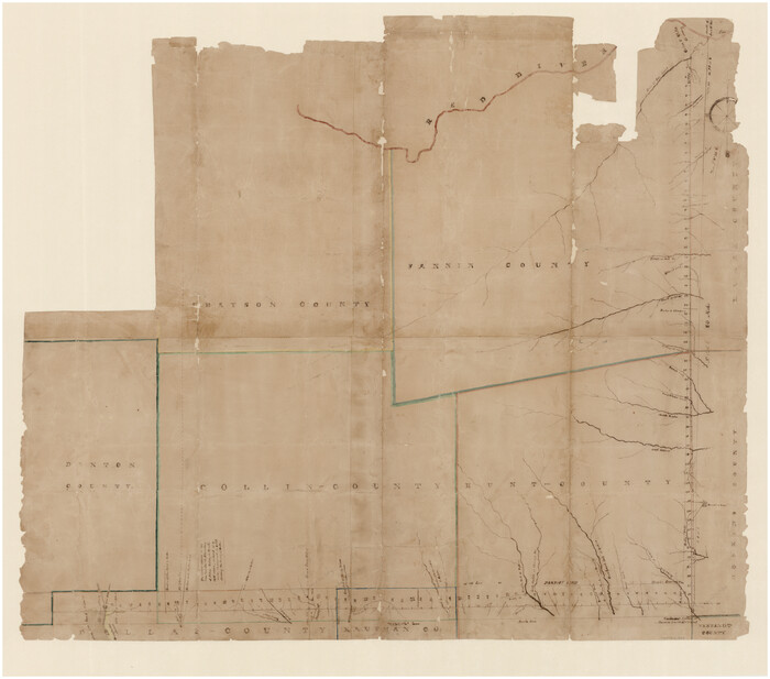 1707, [Map of Line Dividing Fannin and Nacogdoches Districts], General Map Collection
