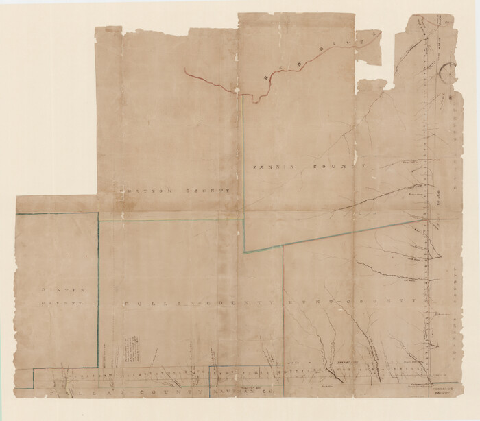1707, [Map of Line Dividing Fannin and Nacogdoches Districts], General Map Collection