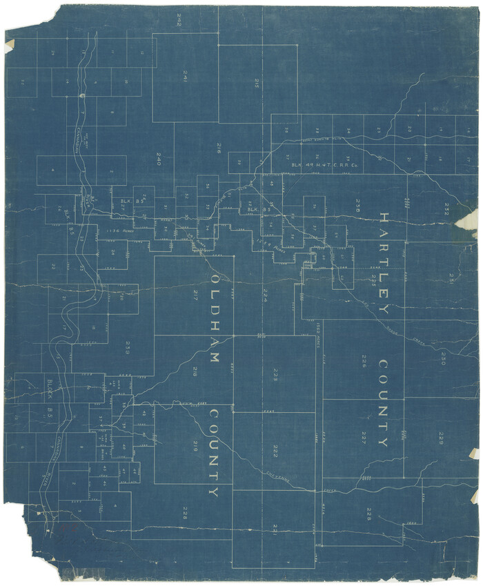 1754, [Map showing resurvey of Capitol Leagues in Hartley & Oldham Counties, Texas], General Map Collection
