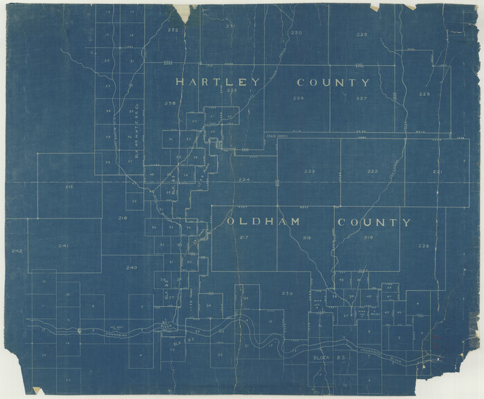 1754, [Map showing resurvey of Capitol Leagues in Hartley & Oldham Counties, Texas], General Map Collection