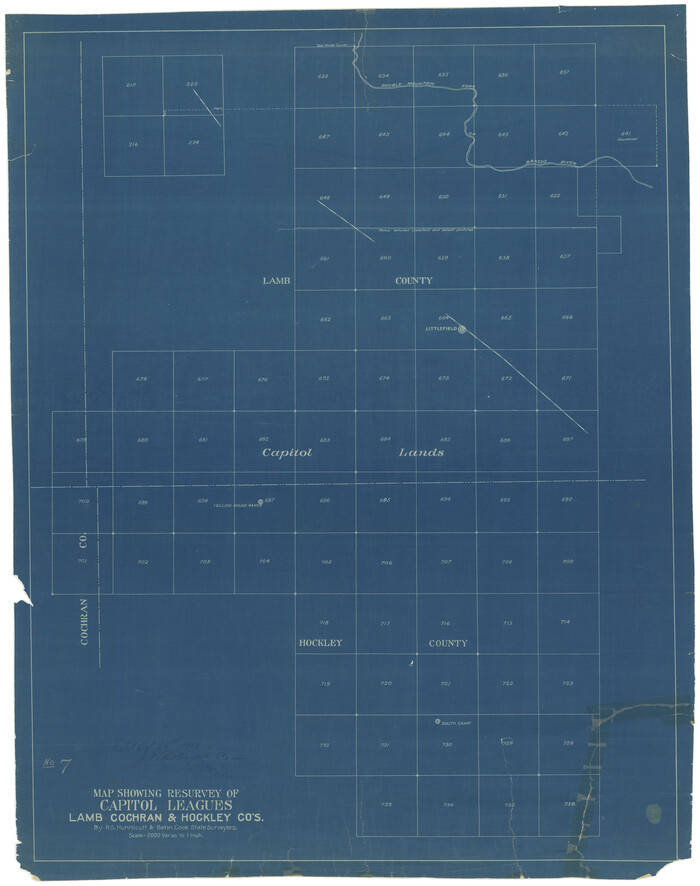 1759, Map Showing Resurvey of Capitol Leagues, Lamb, Cochran & Hockley Co's., General Map Collection