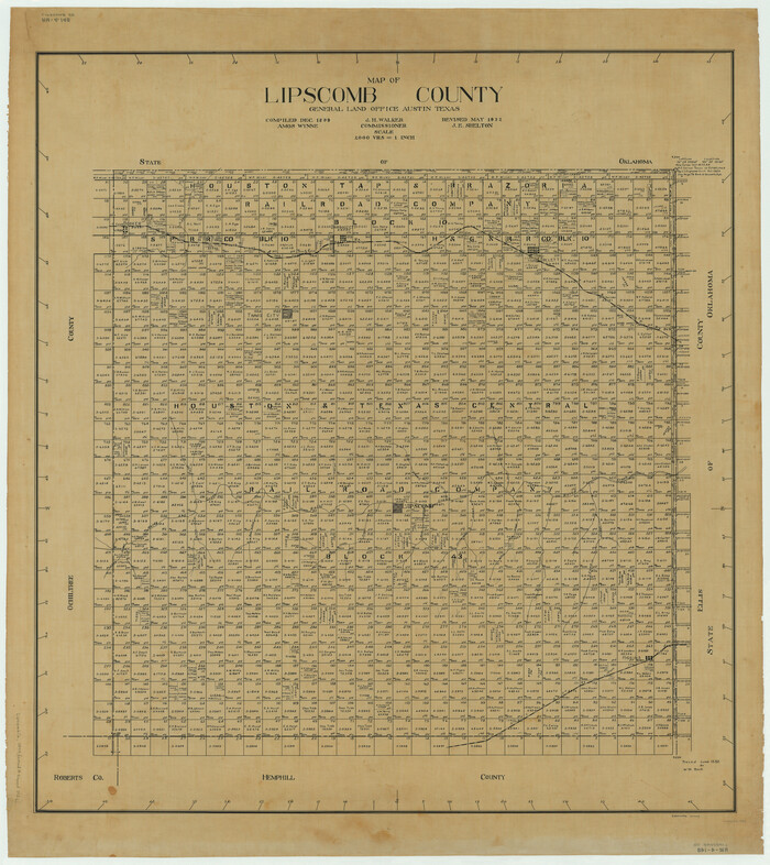 1883, Map of Lipscomb County, General Map Collection