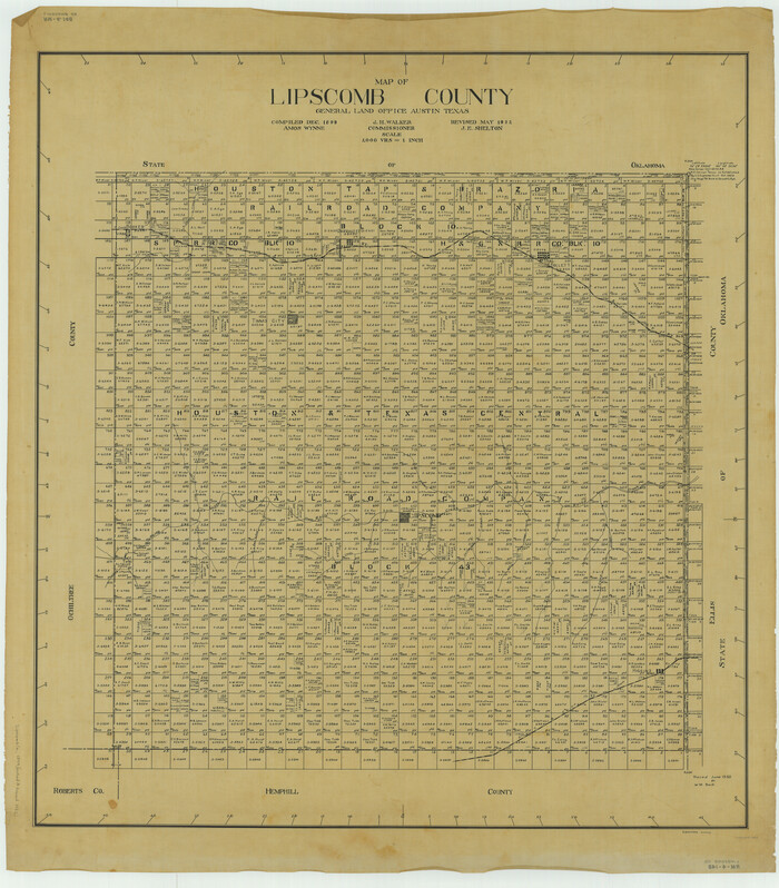 1883, Map of Lipscomb County, General Map Collection