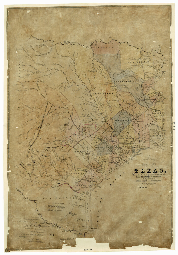 1891, Map of Texas Compiled from surveys on record in the General Land Office of the Republic to the year 1839, General Map Collection