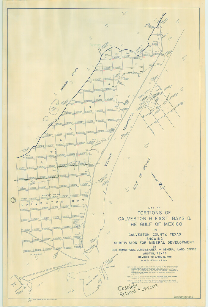 1904, Portions of Galveston and East Bays and the Gulf of Mexico in Galveston County, showing Subdivision for Mineral Development, General Map Collection