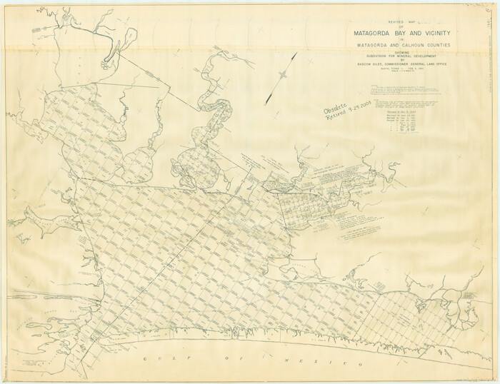 1910, Revised Map of Matagorda Bay and Vicinity in Matagorda and Calhoun Counties, showing Subdivision for Mineral Development, General Map Collection