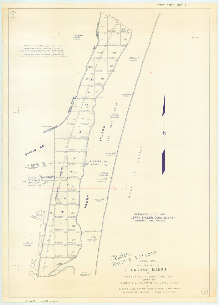 1922, Part of Laguna Madre in Nueces and Kleberg Counties, showing Subdivision for Mineral Development, General Map Collection