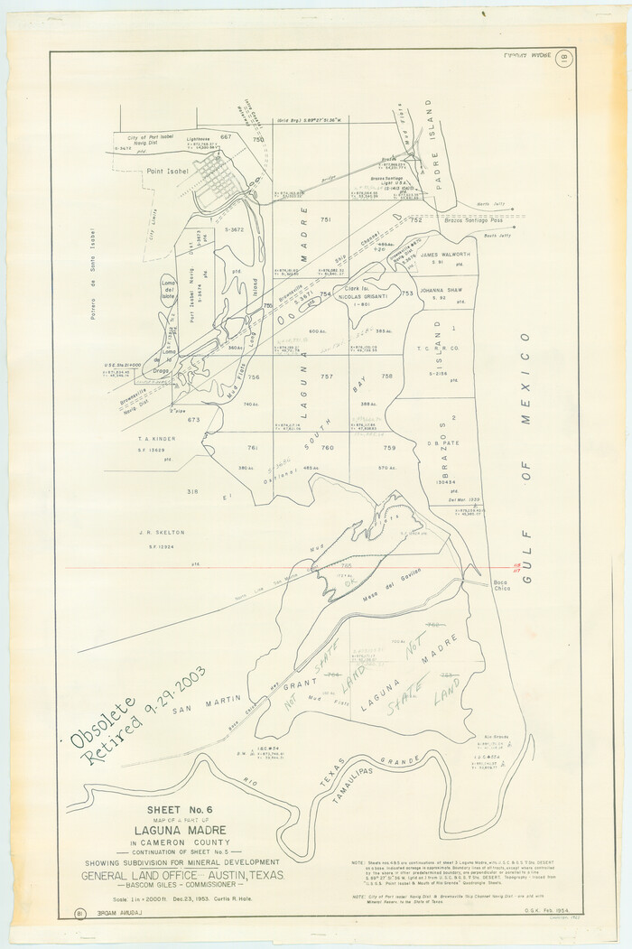 1927, Part of Laguna Madre in Cameron County, showing Subdivision for Mineral Development, General Map Collection