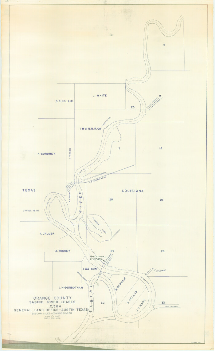1931, Orange County Sabine River Leases 1,2,3,4, General Map Collection