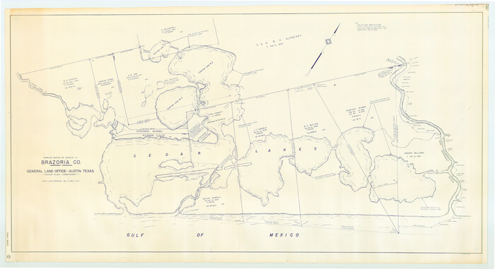 1932, Working Sketch of surveys in Brazoria County, showing Cedar Lakes, General Map Collection