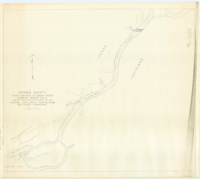 1934, Orange County, West Half of Sabine River Showing Leases 5 and 6, General Map Collection