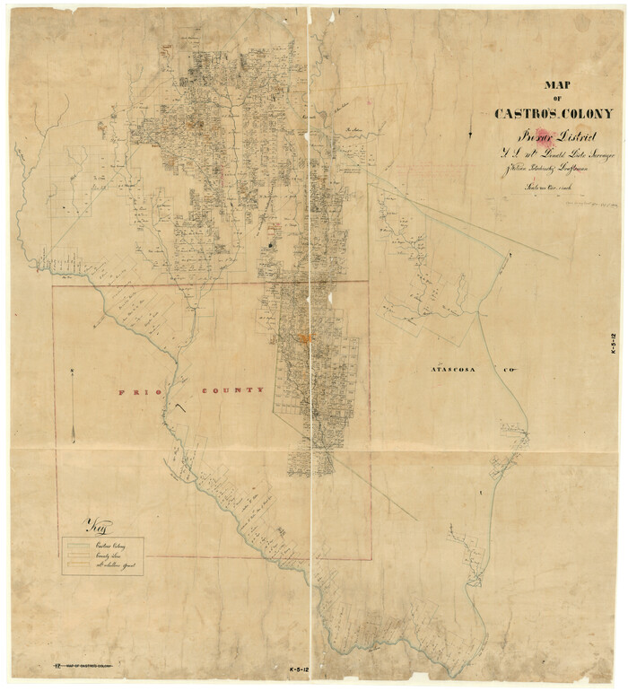 1962, Map of Castro's Colony - Bexar District, General Map Collection
