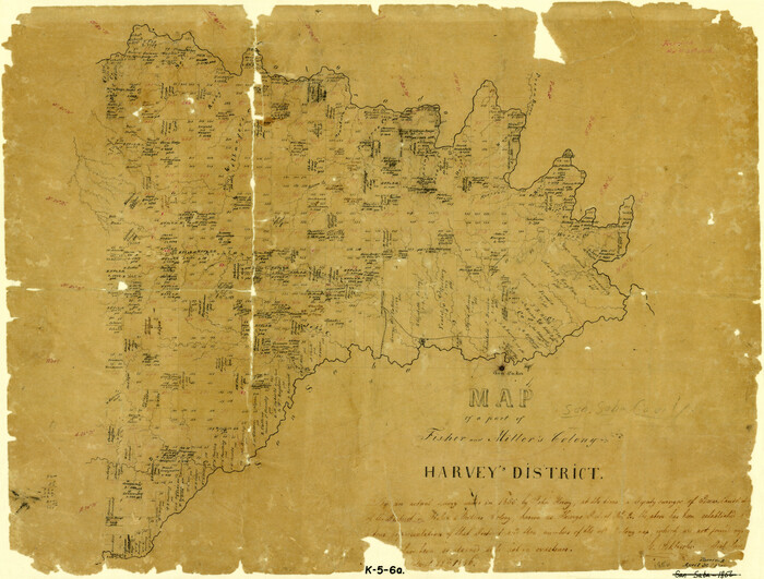 1972, Map of a part of Fisher and Miller's Colony - Harvey's District, General Map Collection
