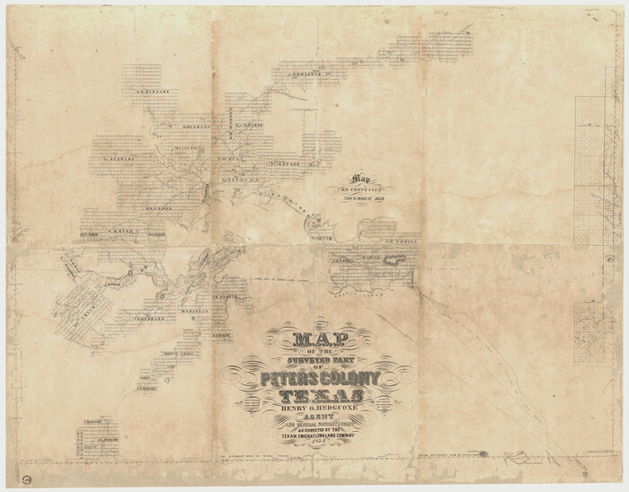 Map of The Surveyed Part of Peters Colony Texas