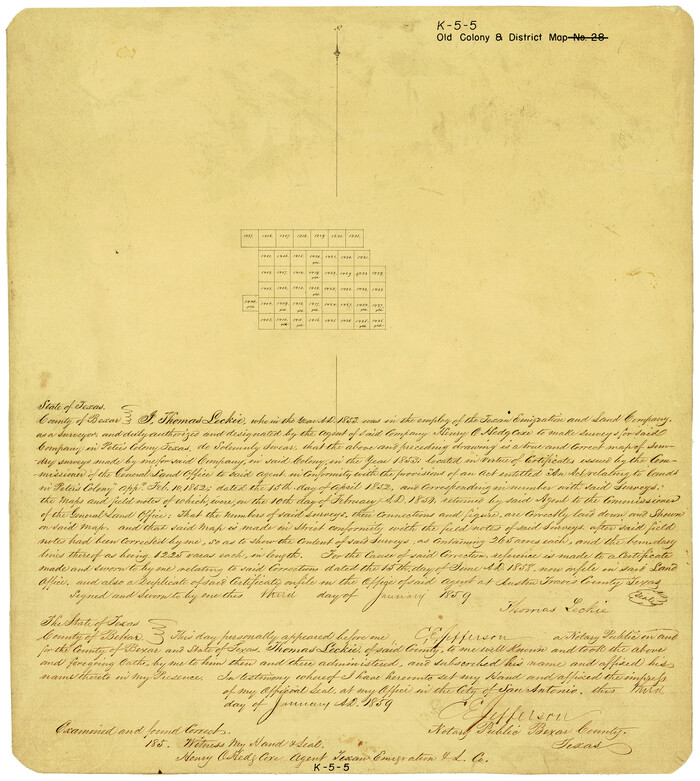 1984, [Surveys made in Peters Colony by Thomas Leckie], General Map Collection
