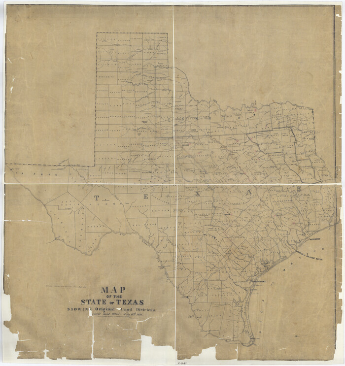 1995, Map of the State of Texas Showing Original Land Districts, General Map Collection