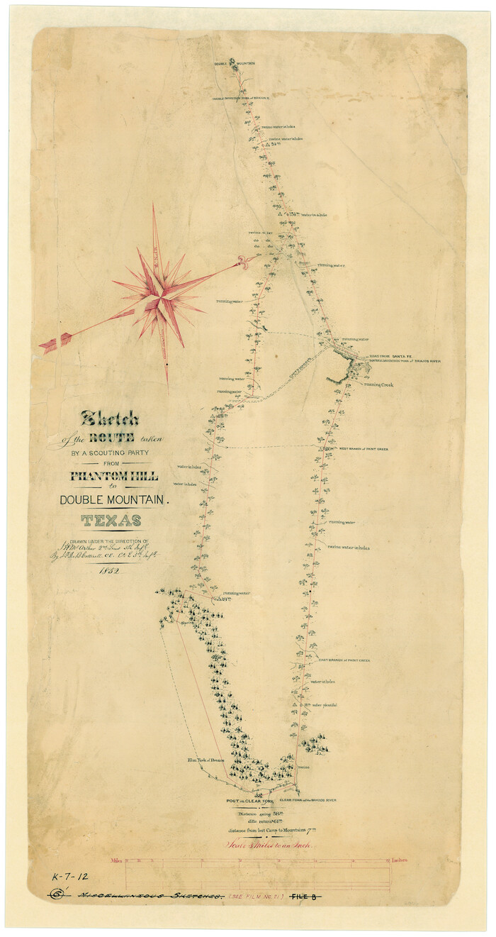 2006, Sketch of the route taken by a scouting party from Phantom Hill to Double Mountain, Texas, General Map Collection