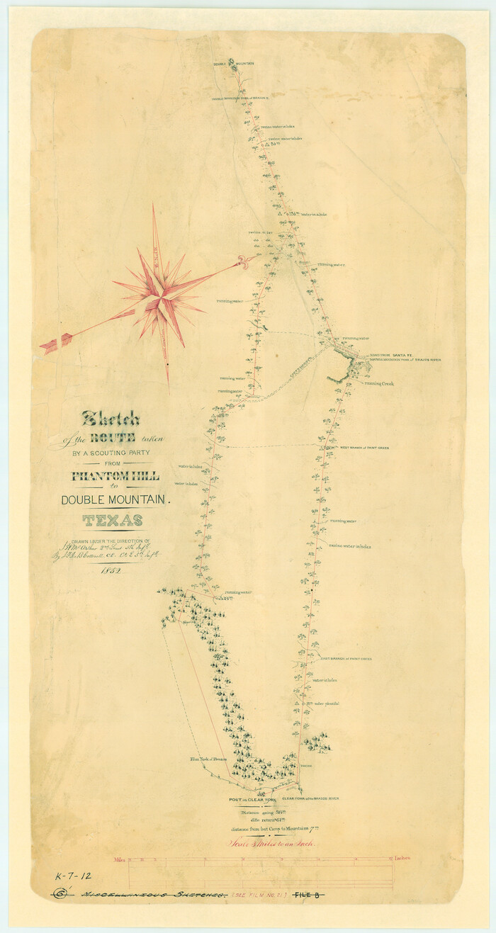 2006, Sketch of the route taken by a scouting party from Phantom Hill to Double Mountain, Texas, General Map Collection