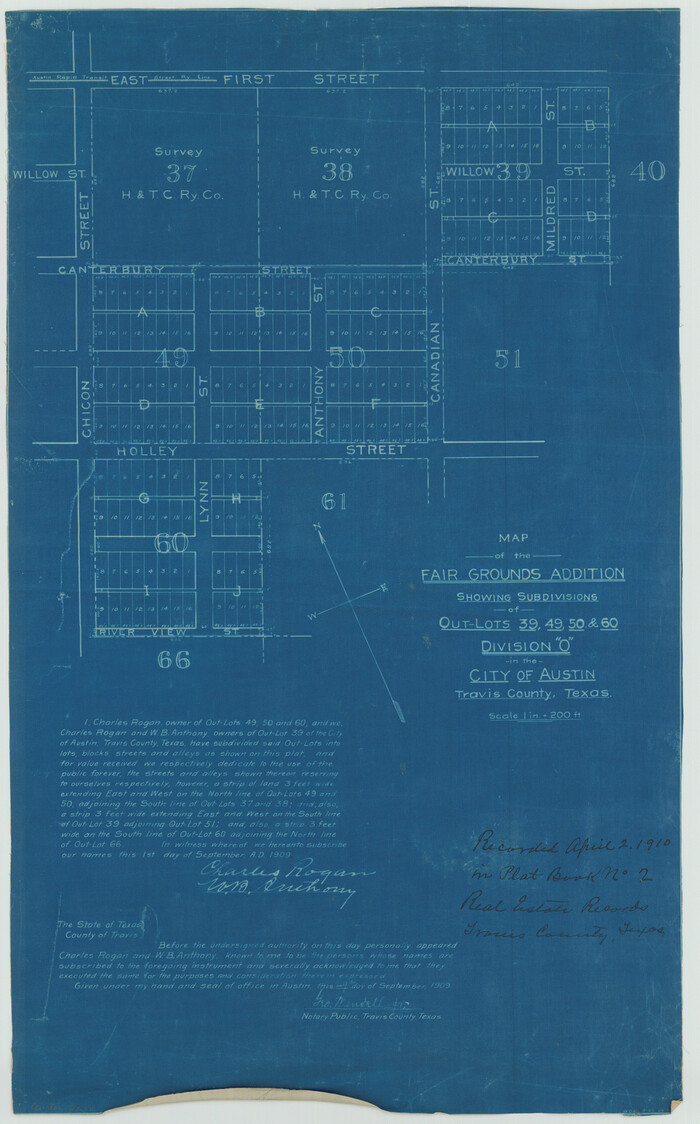 2022, Map of the Fair Grounds Addition showing subdivisions of Out-lots 39, 49, 50 & 60, Division "O" in the City of Austin, General Map Collection