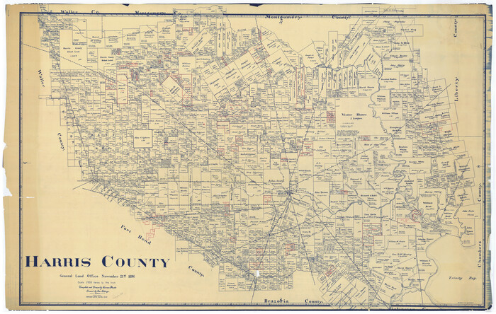 2053, Map of Harris County Showing Abandoned Surveys, General Map Collection