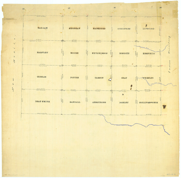 2087, [Map Showing Panhandle Counties in Texas], General Map Collection