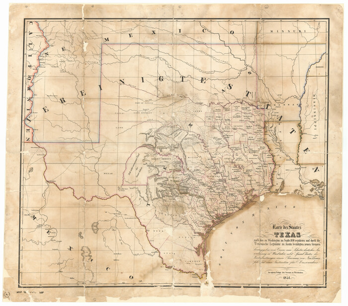 Karte des Staates, Texas