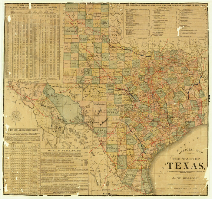 2134, Official Map of the State of Texas to accompany the Statistical and Descriptive Work, "Resources, Soil and Climate of Texas", General Map Collection