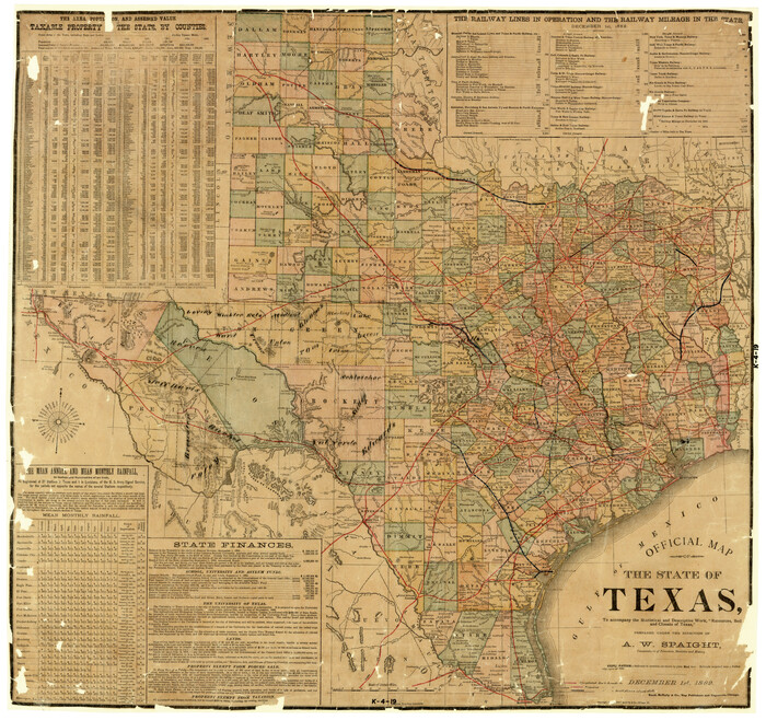 2134, Official Map of the State of Texas to accompany the Statistical and Descriptive Work, "Resources, Soil and Climate of Texas", General Map Collection
