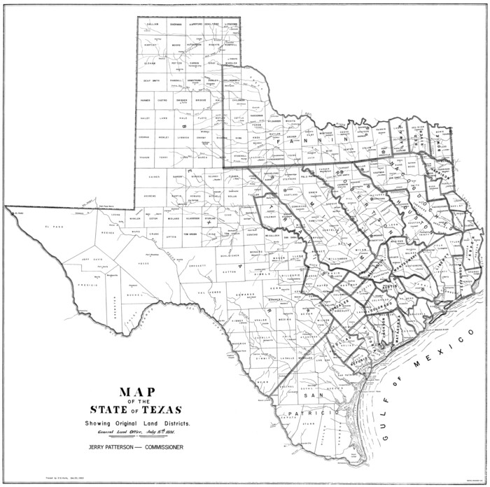 2138, Map of the State of Texas Showing Original Land Districts, General Map Collection