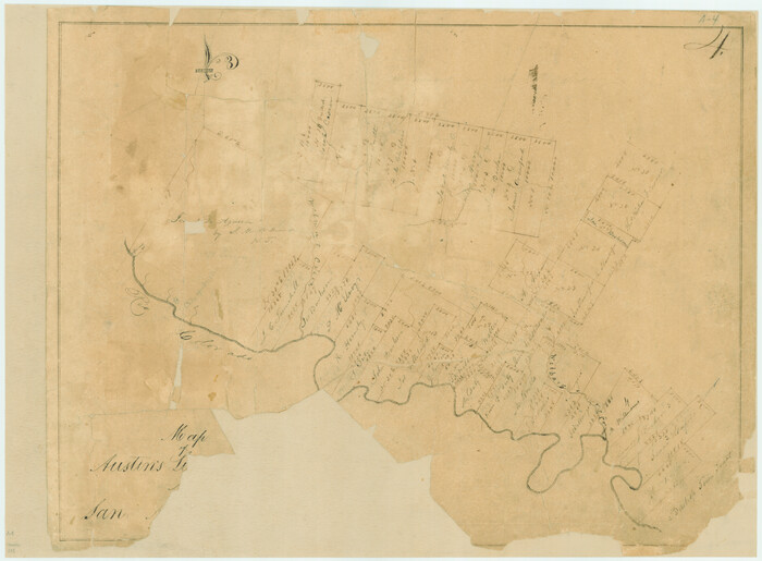 215, Map of Austin's Li[ttle Colony Above the] San [Antonio Road], General Map Collection