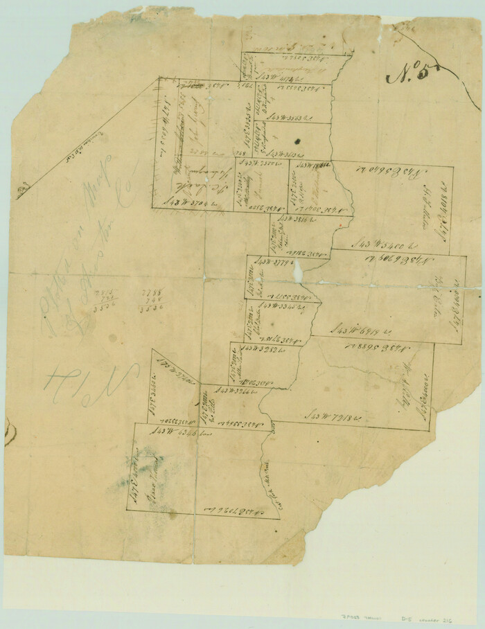 216, [Surveys in Austin's Colony along the east bank of Mill Creek], General Map Collection