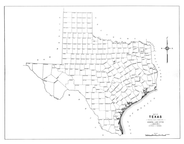 2163, Map of Texas Showing County Names Only, General Map Collection