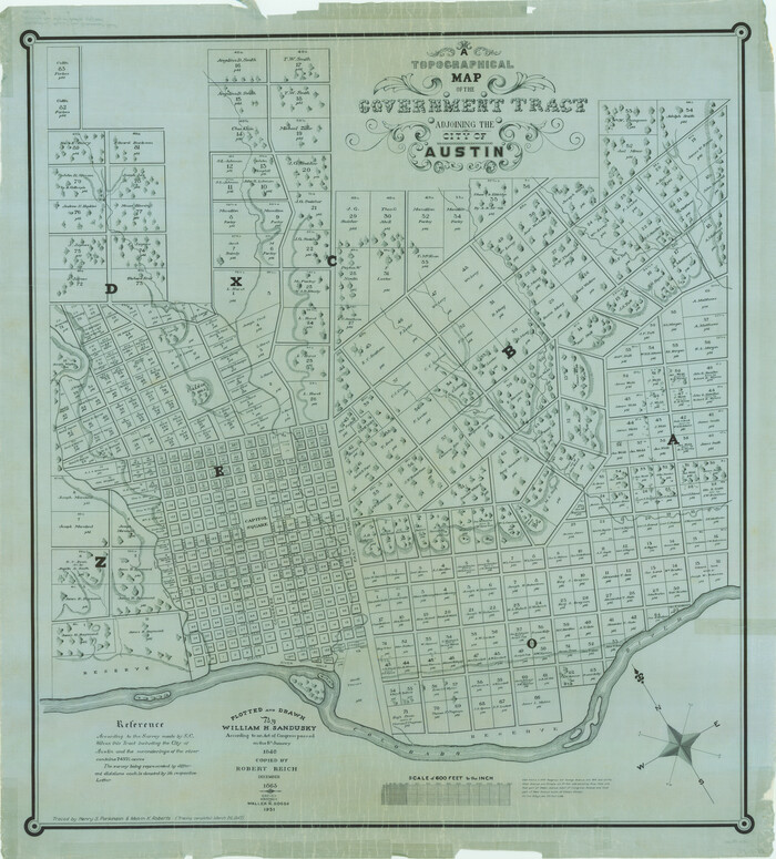 2180, A Topographical Map of the Government Tract adjoining the City of Austin