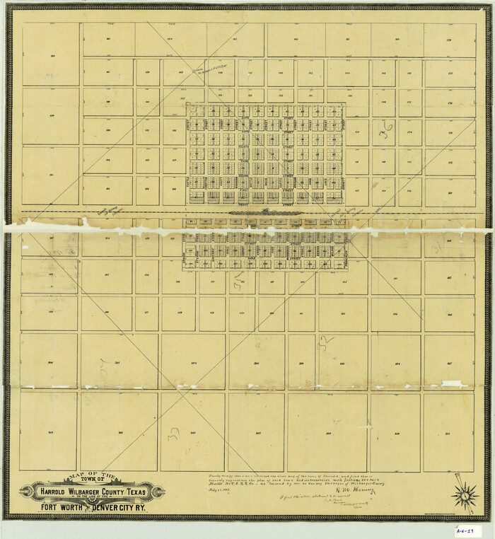 2186, Map of the Town of Harrold, Wilbarger County, Texas on the line of the Fort Worth and Denver City Railway, General Map Collection