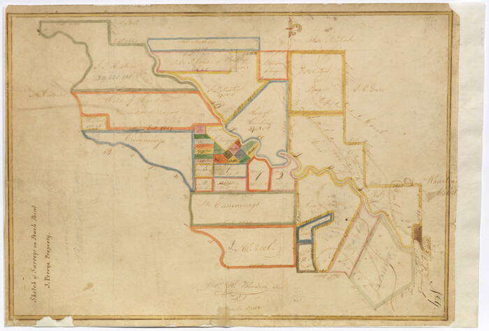 219, Sketch of Surveys on Peach Point, J. Perry's Property, General Map Collection