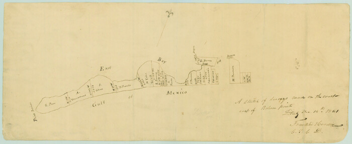 22, A sketch of surveys made on the coast east of Bolivar Point, General Map Collection