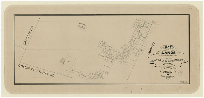 2219, Map of the Lands Surveyed by the Memphis, El Paso & Pacific R.R. Company, General Map Collection
