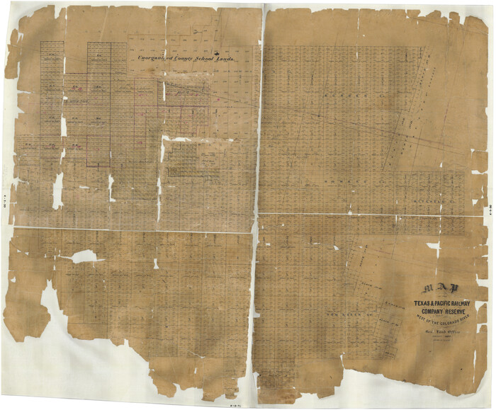 2233, Map of the Texas & Pacific Railway Company Reserve west of the Colorado River, General Map Collection
