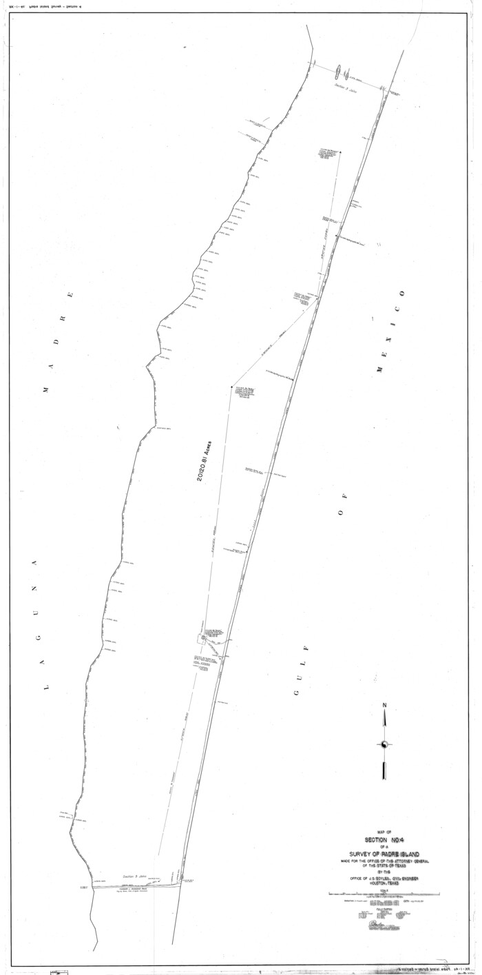 2260, Map of section no. 4 of a survey of Padre Island made for the Office of the Attorney General of the State of Texas, General Map Collection