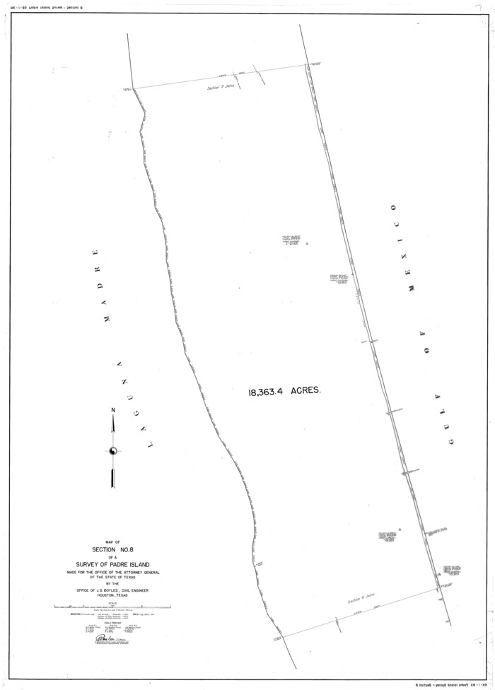 2264, Map of section no. 8 of a survey of Padre Island made for the Office of the Attorney General of the State of Texas, General Map Collection