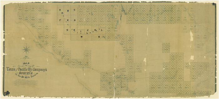 2300, Map of Texas and Pacific Ry. Company's Surveys in the 80 Mile Reserve, General Map Collection